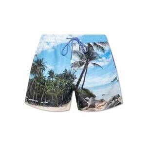NEW PAUL SMITH men's tropical print swim shorts in blue